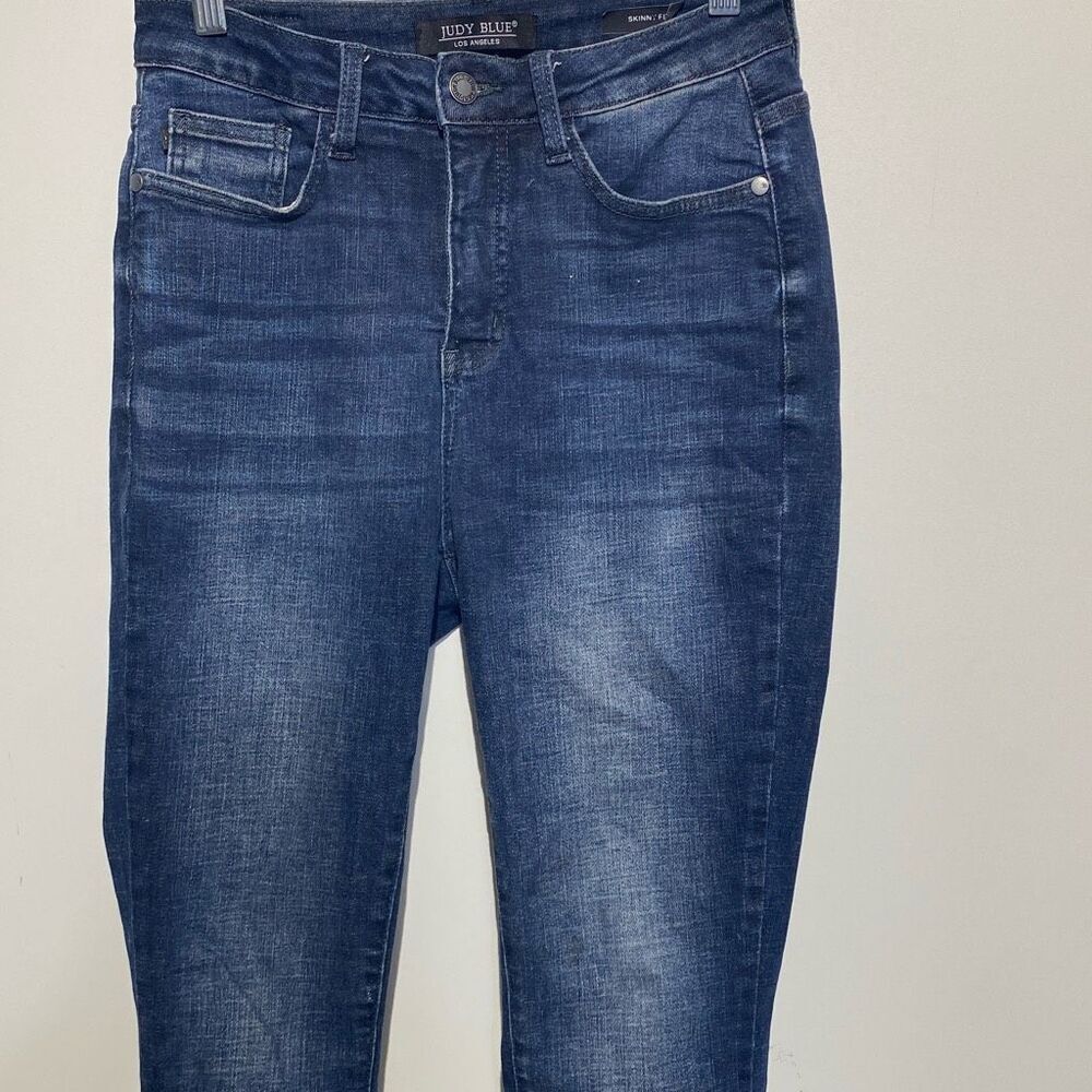 Judy Blue Skinny Fit High Rise Dark Wash Stretch Denim Jeans Blue